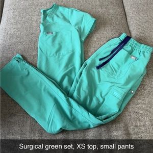 FIGS scrub set — surgical green